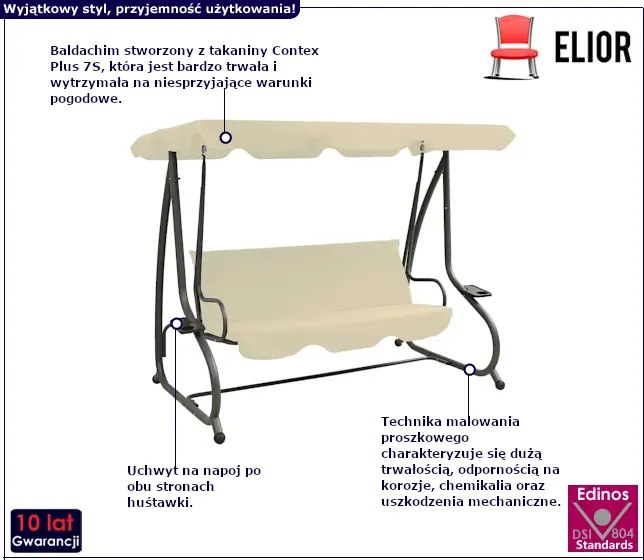 Huśtawka ogrodowa z baldachimem D0-M47