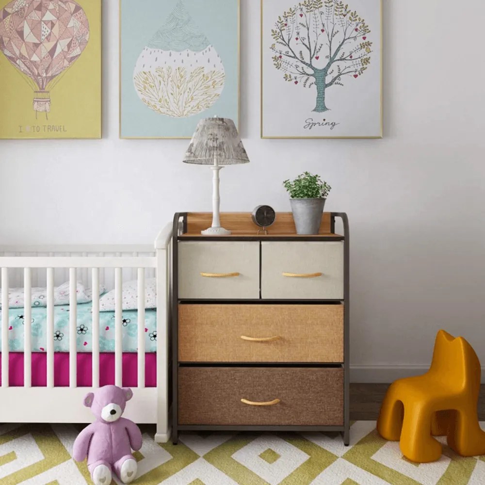 Komoda z szufladami z tkaniny HAZEL TYP 2, brązowy, M