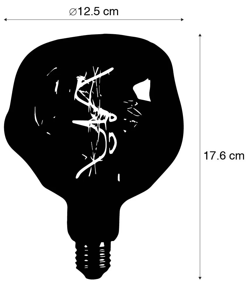 Żarówka LED E27 ściemnialna G125 brązowa 4W 120lm 1800K