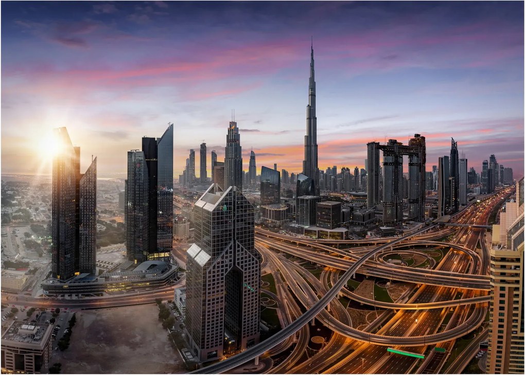 Obraz na szkle - Panorama Dubaju (70x50 cm)