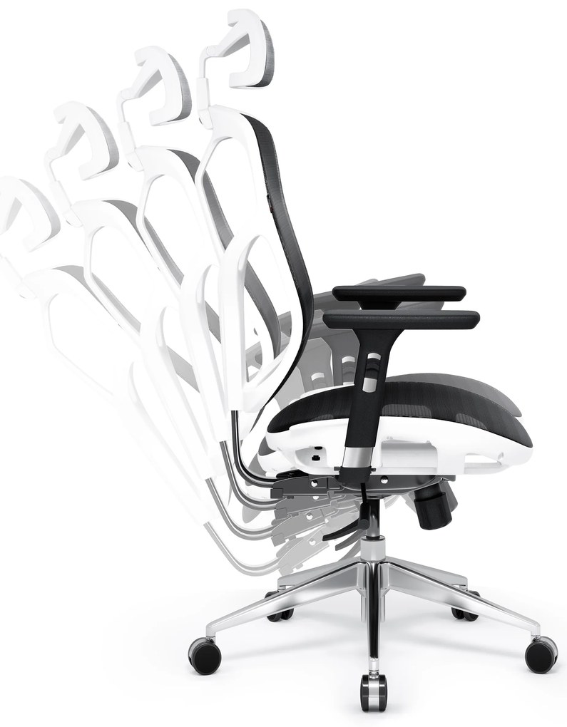 Fotel ergonomiczny Diablo V-Basic, biało-czarny