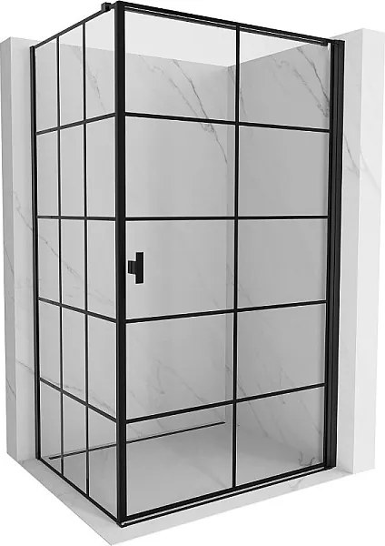Mexen Mist-B  kabina prysznicowa uchylna prawa 100 x 120 cm, czarna kratka, czarna - 8A2T-100-120-70-77-P