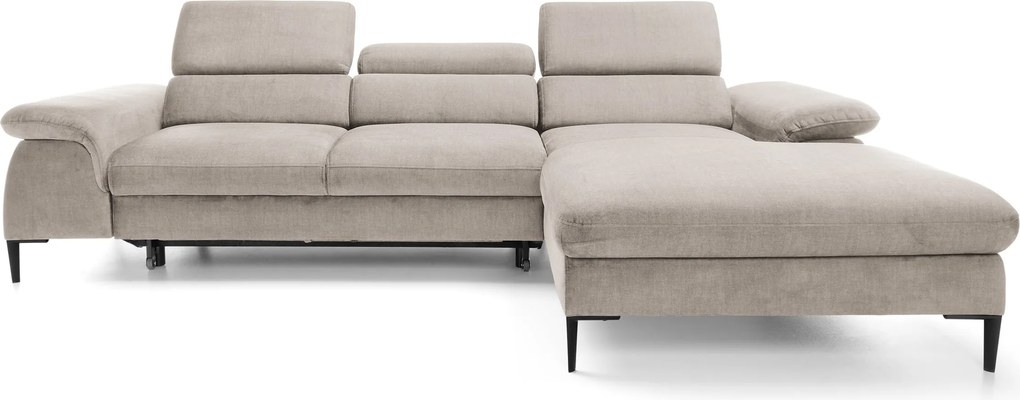 Masseno Narożnik MESTO z funkcją spania i pojemnikiem na pościel Narozniki L, Rozkładana sofa - Beżowy, VOGUE 02