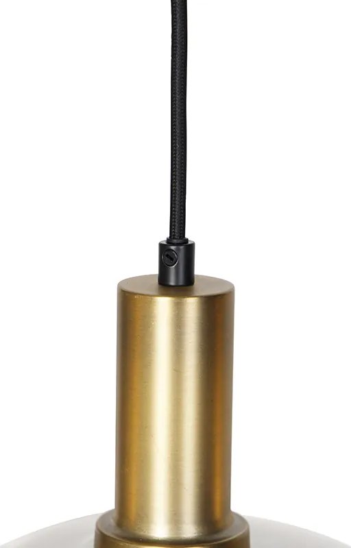 Designerska lampa wisząca czarna ze złotem i dymionym szkłem 4-światła - ZuzannaDesignerski Oswietlenie wewnetrzne