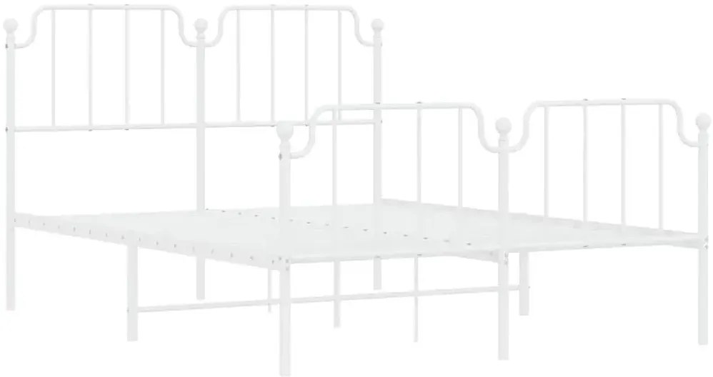 Białe metalowe łóżko małżeńskie 140x200 cm R8-R32