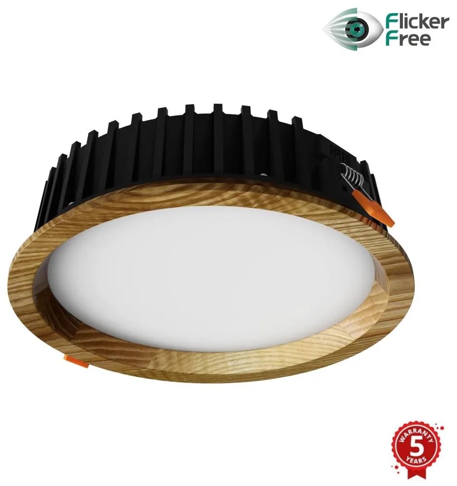 APLED - LED Oświetlenie RONDO WOODLINE LED/6W/230V 3000K śr. 15 cm popiół solidne drewno