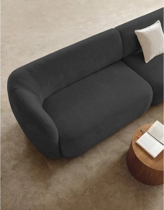 Narożnik NOBO Prawostronny system modułowy tkanina DressME 18 Szary