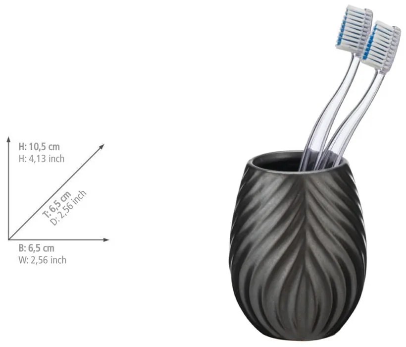 Antracytowy ceramiczny zestaw akcesoriów łazienkowych Idro – Wenko
