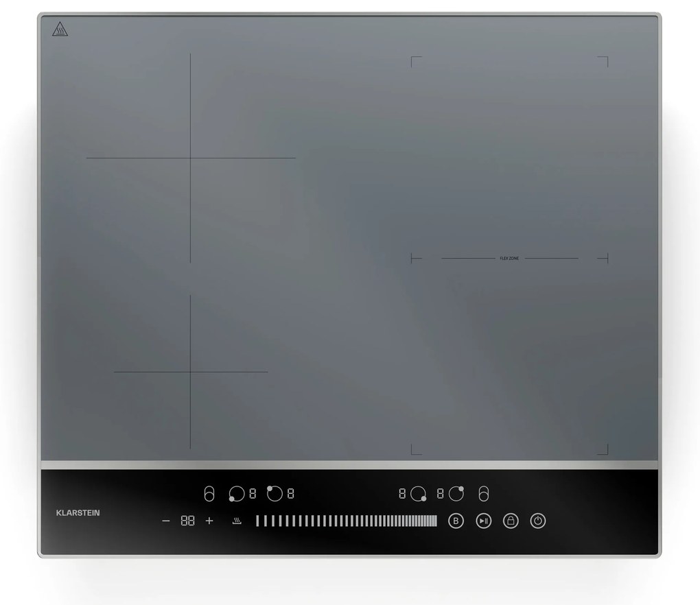 Klarstein DualTone 60cm Płyta Indukcyjna 4 Strefy Gotowania Srebrny