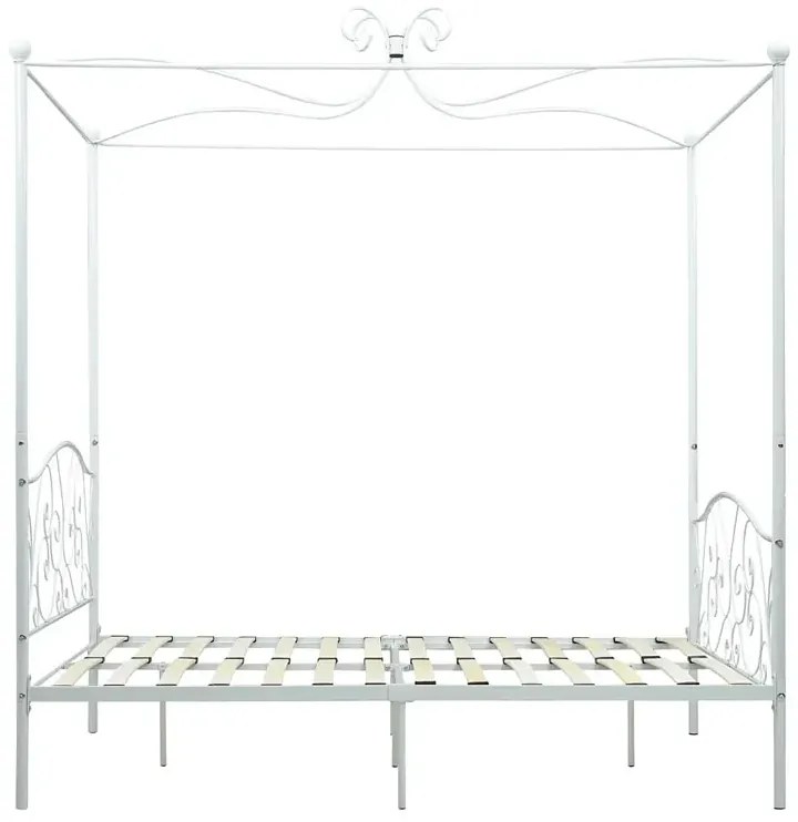 Białe metalowe łóżko rustykalne 140x200 cm - Ifrexi