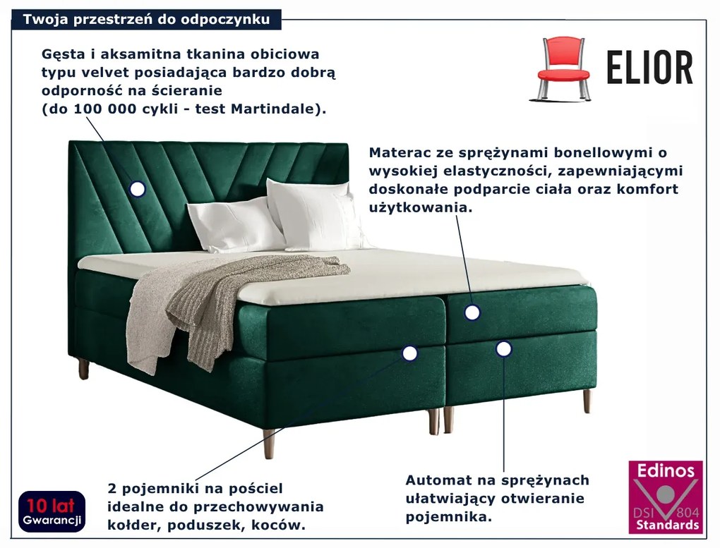 Łóżko kontynentalne w kolorze zielony 5 rozmiarów W6-L16