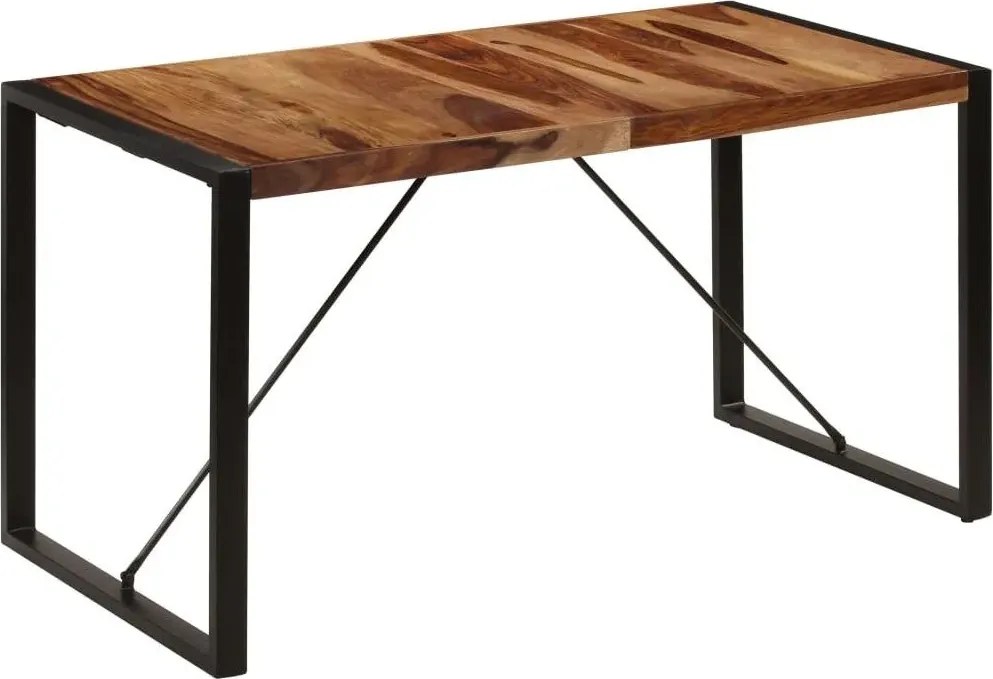 Brązowy stół z drewna sheesham 70x140 – Fulo 3X