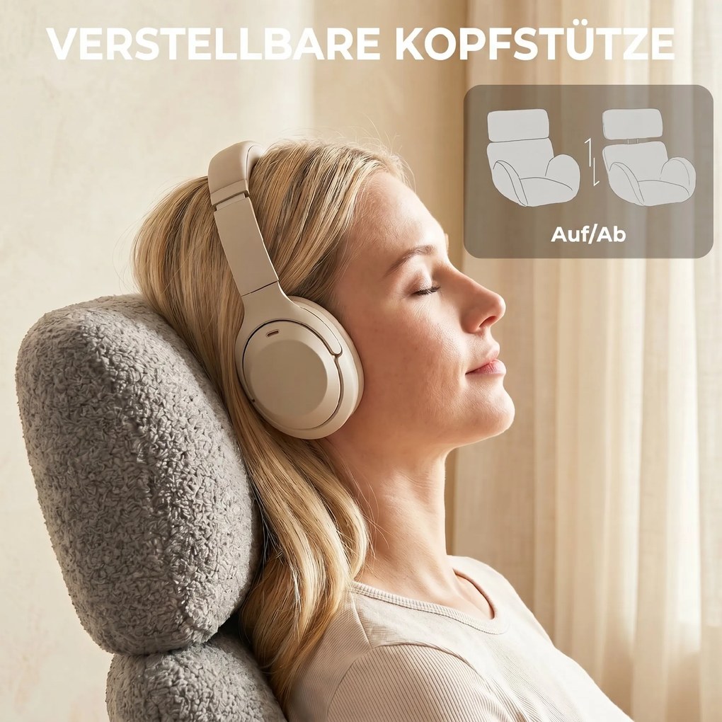 HOMCOM Krzesło biurowe z aksamitu, wysokie oparcie, regulacja wysokości, fotel obrotowy z funkcją kołysania, Szary | Aosom PL
