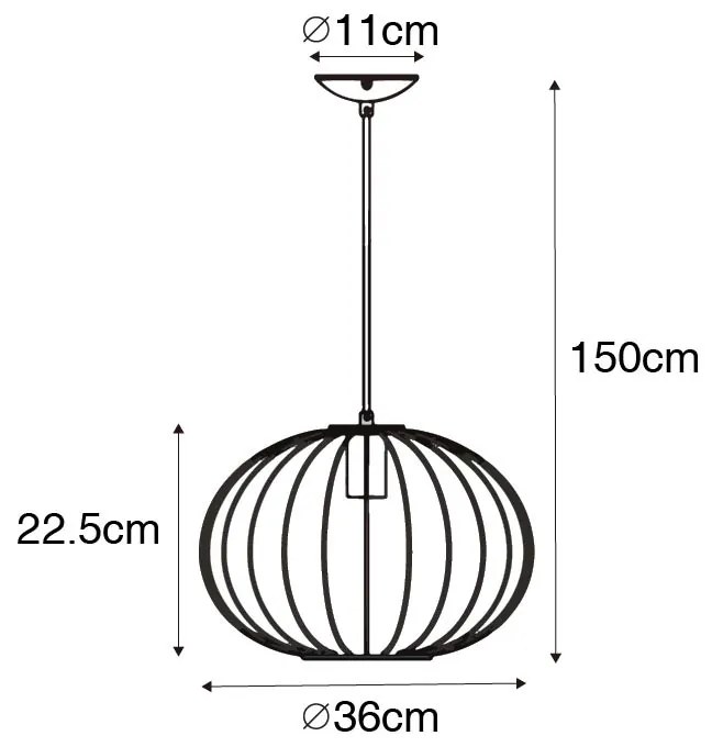 Industrialna lampa wisząca czarna - MargaritaDesignerski Oswietlenie wewnetrzne