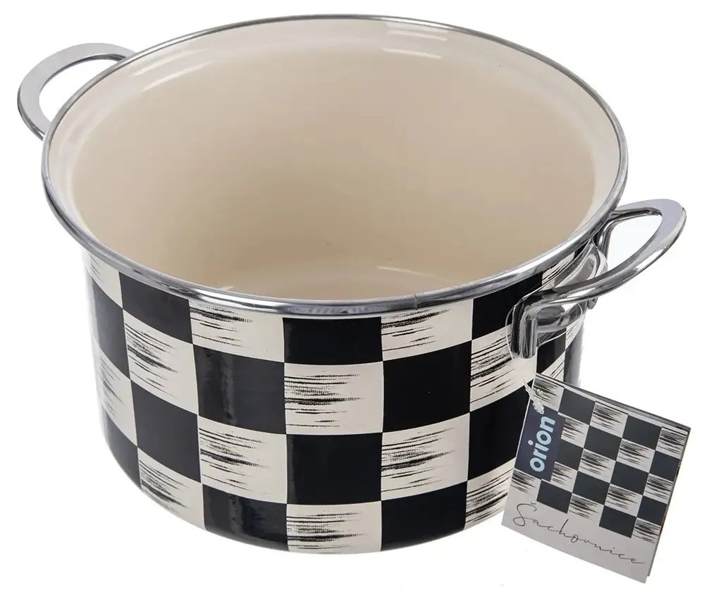 Orion Emaliowany garnek Szachownica Lem, 3 l,średnica 20 cm, śred. 20 cm