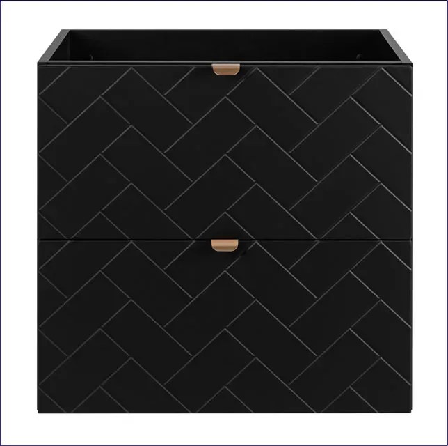 Czarna wisząca szafka pod umywalkę z szufladami 60 cm A7-E65