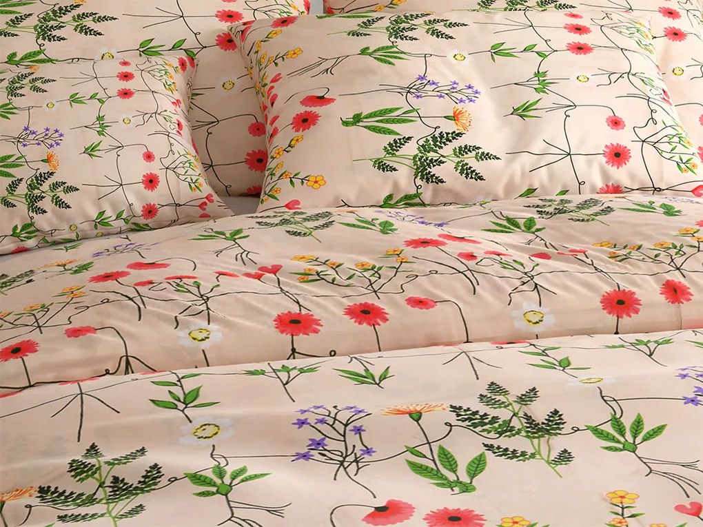 PrzytulneMieszkanie.pl PrzytulneMieszkanie.pl Bawełniana pościel HERBAR BLEND beżowa Rozmiar pościeli: 70 x 90 cm | 140 x 220 cm