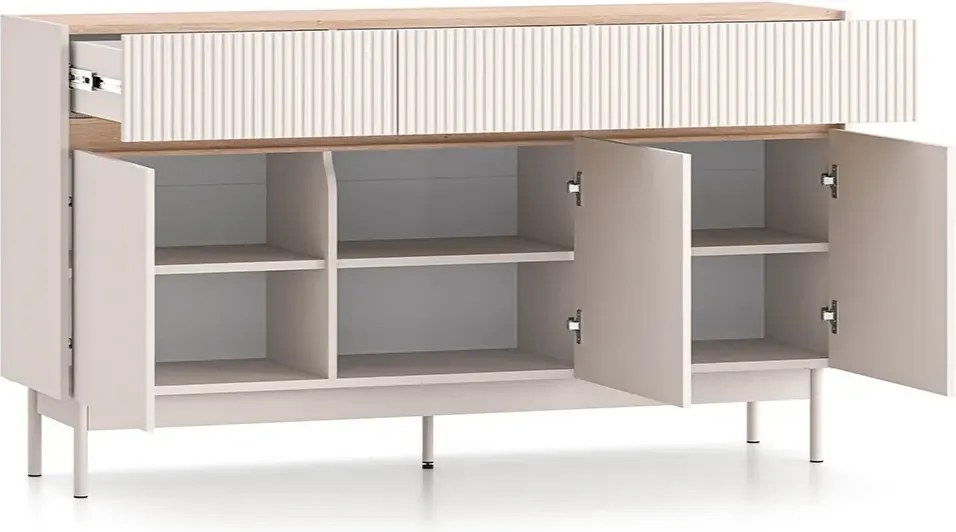 Komoda DUMI 05 3D3S 154 kaszmirowa/dąb cremona  ML MEBLE