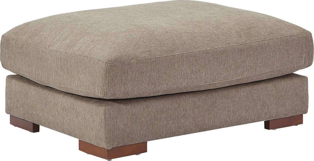 Pufa z teksturowanej tkaniny w kolorze taupe SPERONE