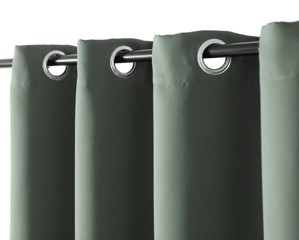 Zasłona OXFORD 140x270 cm, szarozielony Zawieszanie: Taśma z wiązaniami
