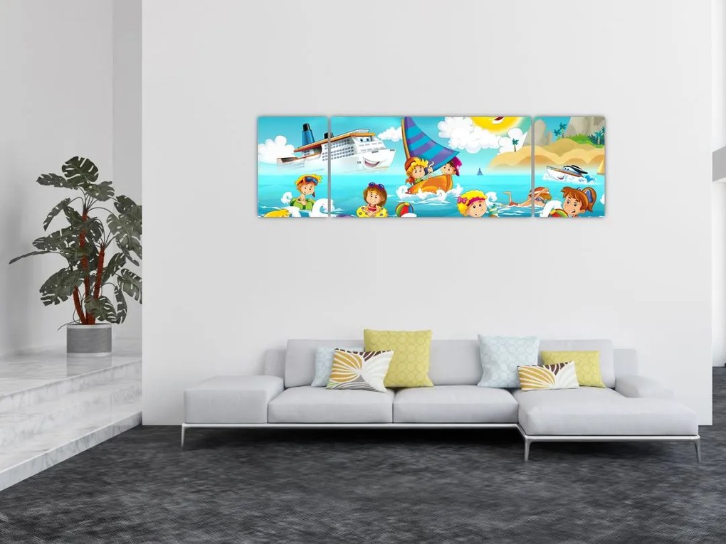 Obraz - Dzień na plaży (170x50 cm)