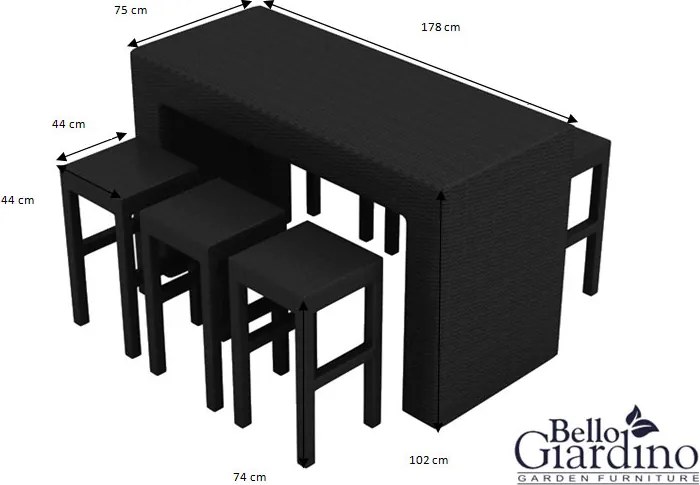 Zestaw mebli ogrodowych technorattanowy Geniale czarny