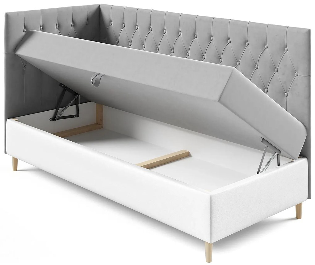 Czarne łóżko z pikowanym zagłówkiem 3 rozmiary W6-H68