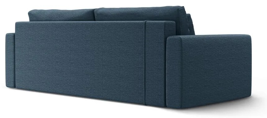Ciemnoniebieska rozkładana sofa ze schowkiem 238 cm Belfast – Cosmopolitan Design