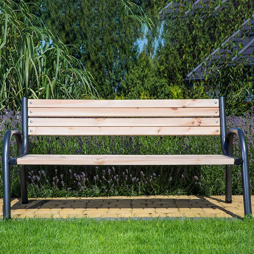 Ławka ogrodowa z oparciem 170 x 74 x 86 cm Park PATIO