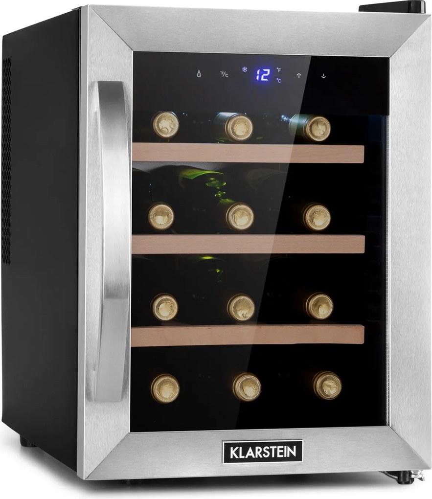 Klarstein Reserva 35cm 12 Butelek Winiarka Wolnostojąca Srebrny