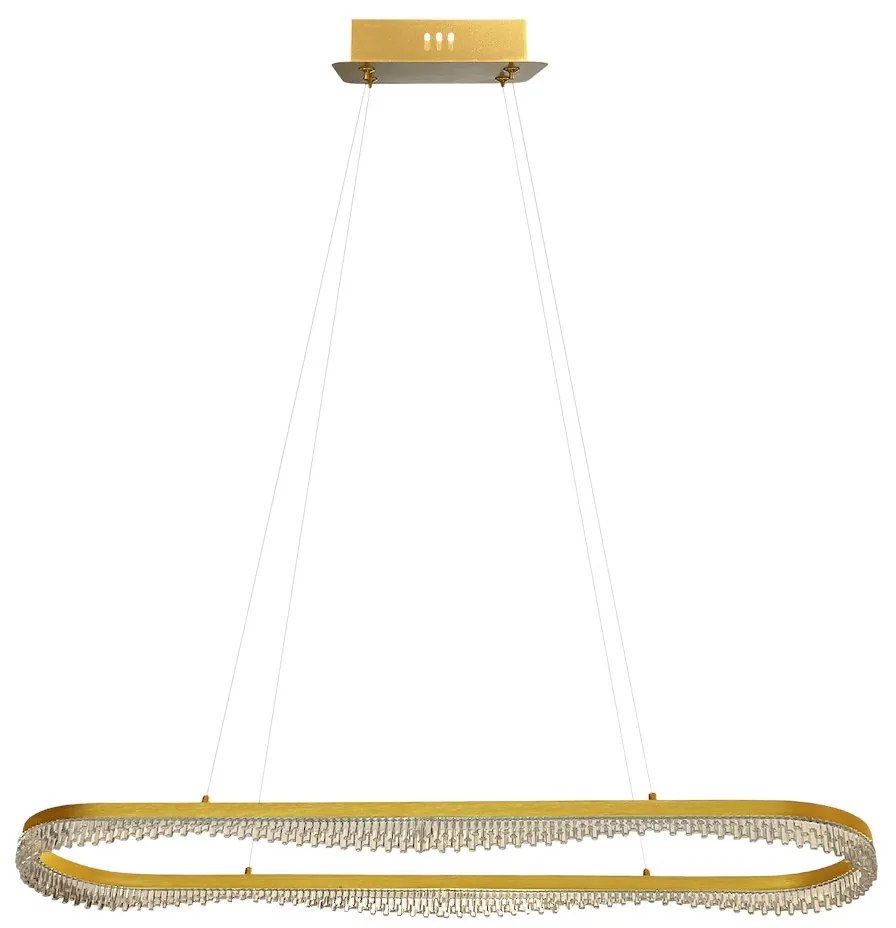 Lampa wisząca złota, kryształki PRECIOSA 45W LED