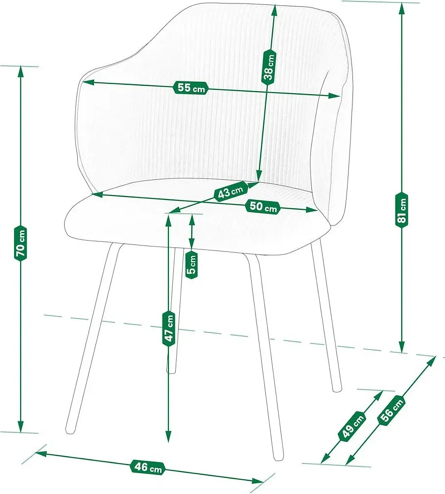 Czarne sztruksowe krzesło nowoczesne P2-P88