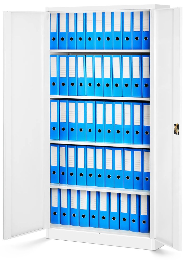 Zestaw 4x biurowa szafa metalowa na akta JAN H, 900 x 1950 x 400 mm, biała