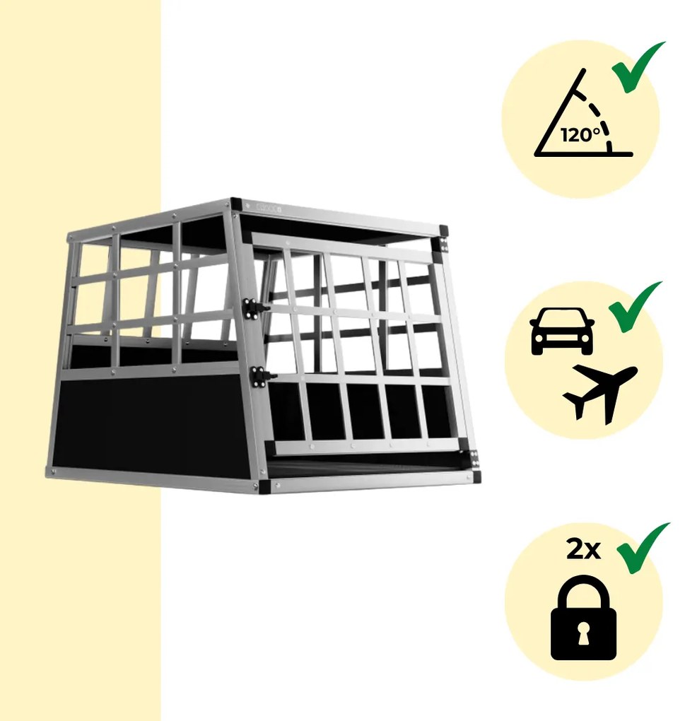 Transporter dla psa BRUNO, 70x54x51cm, srebrna/czarna Cadoca