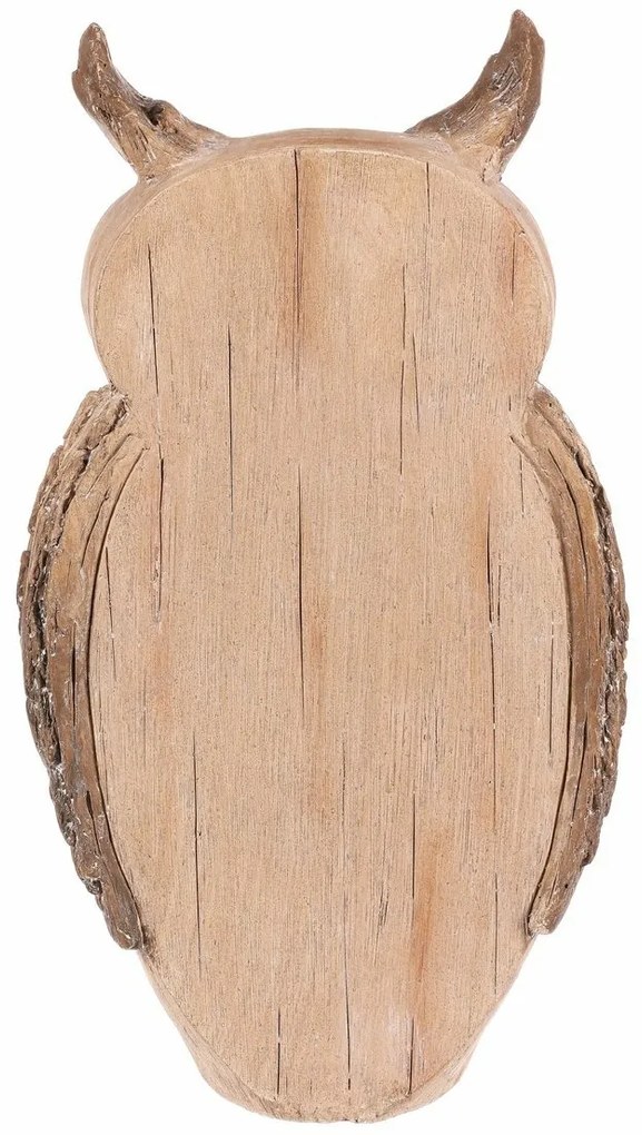 Jesienna dekoracja Sowa z oświetleniem, 21 x 12 x37 cm, magnez, imitacja drewna