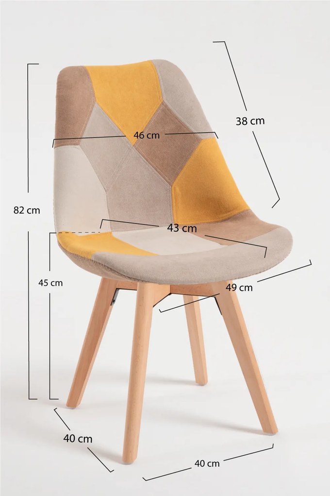 Pakiet 4 krzese Patchwork Synk