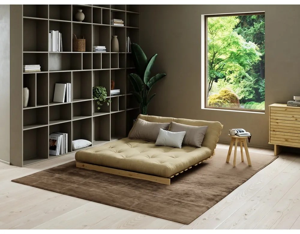 Brązowa rozkładana sofa 160 cm Roots – Karup Design