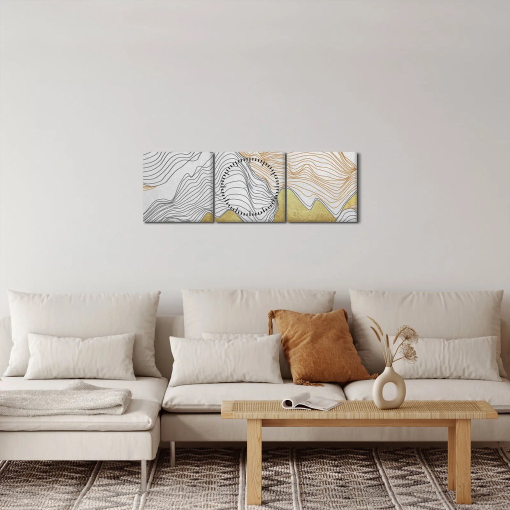 Obraz - Decor III. (z zegarem) (90x30 cm)