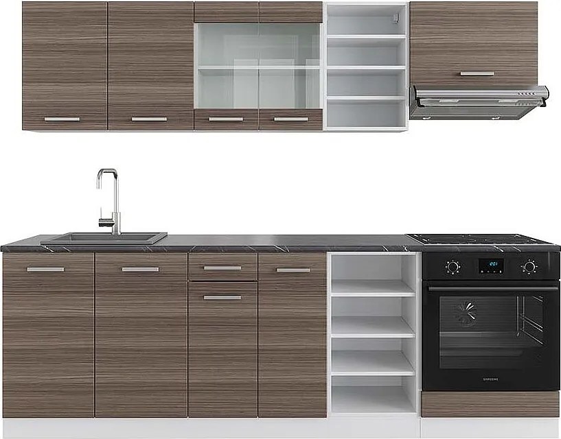 Zabudowa kuchenna szlachetny szary/biały 240x60x81.6 r-line