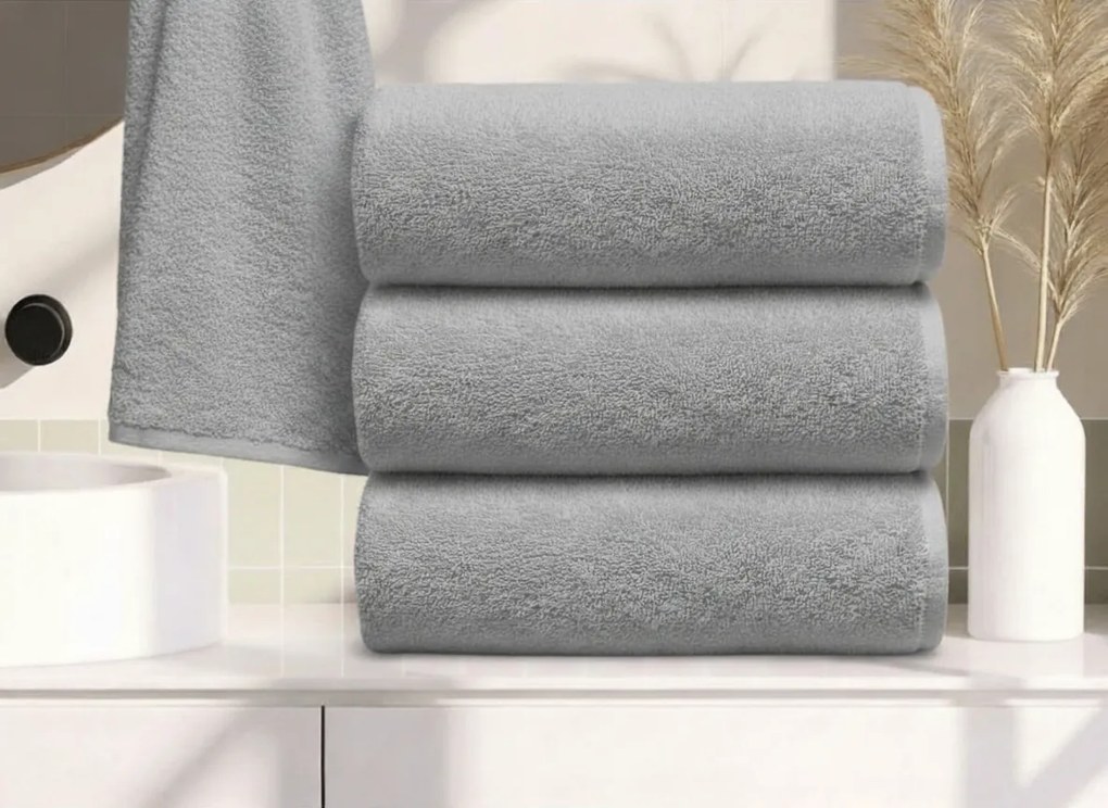 Ręcznik kąpielowy NORIELLE 70x140 cm jasnoszary, 100% bawełna