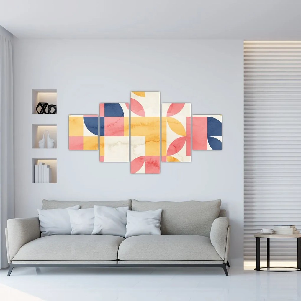 Obraz - Abstrakcja z wzorami retro (125x70 cm)