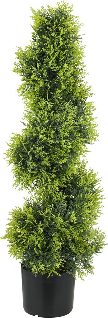 HOMCOM Sztuczny Cyprys 90cm Sztuczna Roślina w Spiralnej Formie, Sztuczne Rośliny w Doniczce, Nowoczesna Dekoracja