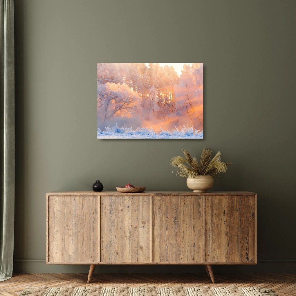 Obraz na szkle - Mroźny świt (70x50 cm)