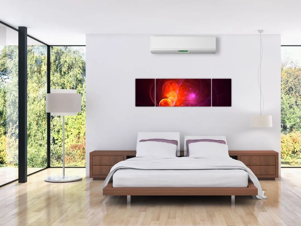 Nowoczesny obraz różowej abstrakcji (170x50 cm)