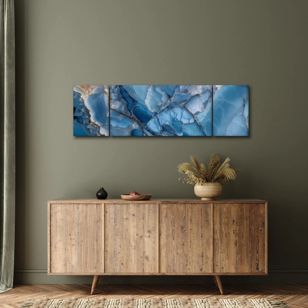 Obraz - Niebieski zróżnicowany marmur (170x50 cm)