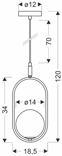 Czarna lampa wisząca z grafitowym kloszem - M083 Kezo