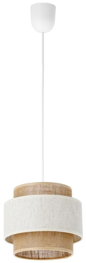 Lampa wisząca BOHO na lince 1xE27/60W/230V śr. 20 cm kremowa/juta