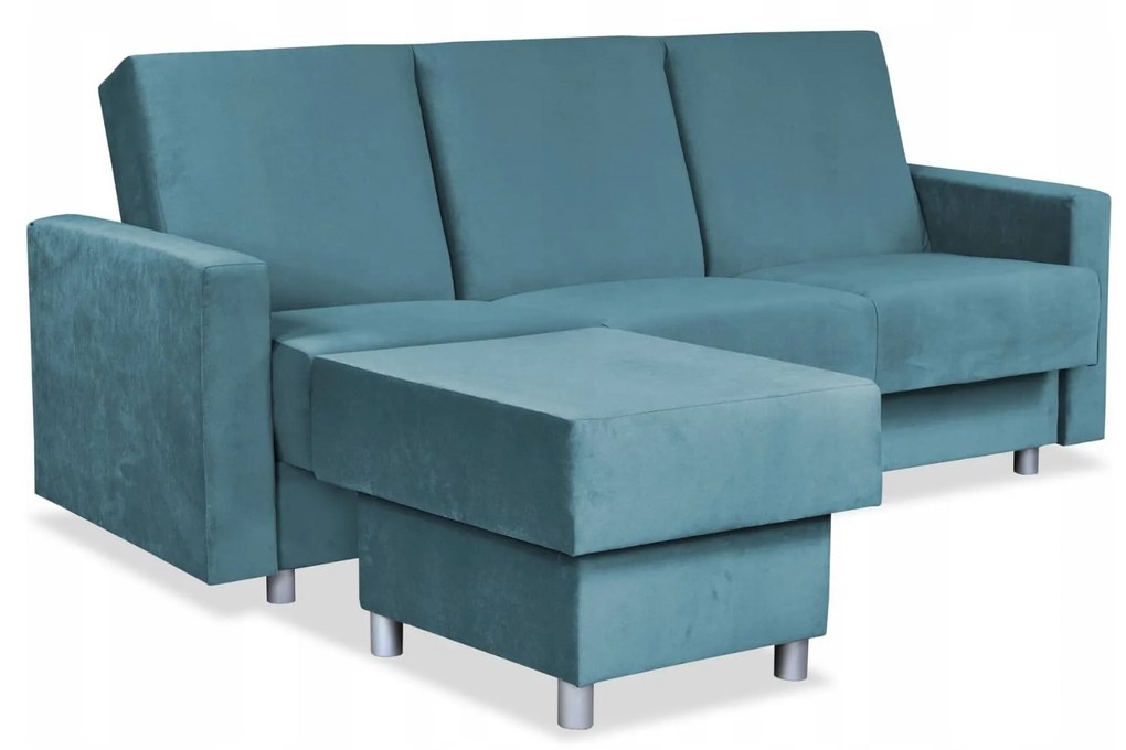 Wersalka Narożnik Alicja z pufą sofa kanapa rozkładana Family Meble pastel