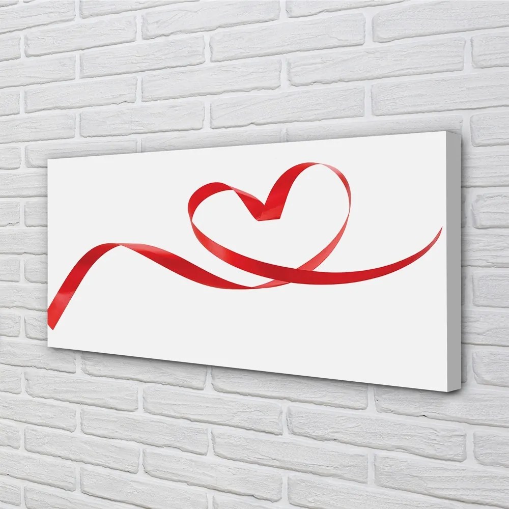 Obraz canvas na ścianę Serce z Czerwoną Wstążką