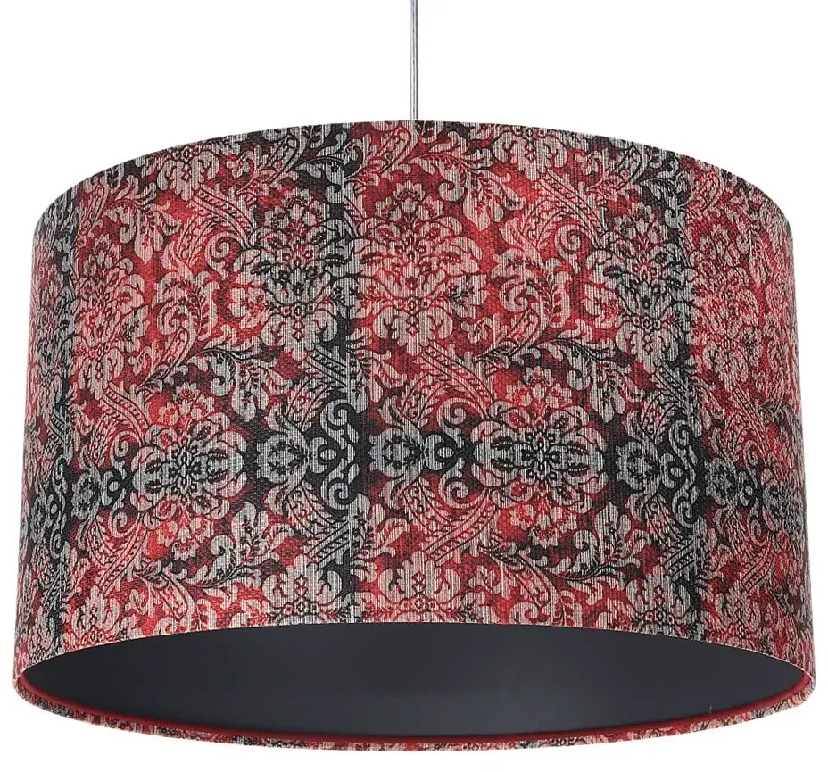 Czerwono-grafitowa lampa wisząca z abażurem - 5X S374 K5-P16
